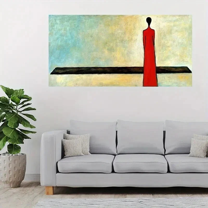 Abstract Beige & Blue Tones Wall Art Canvas Office Home Room Framed 120x60cm