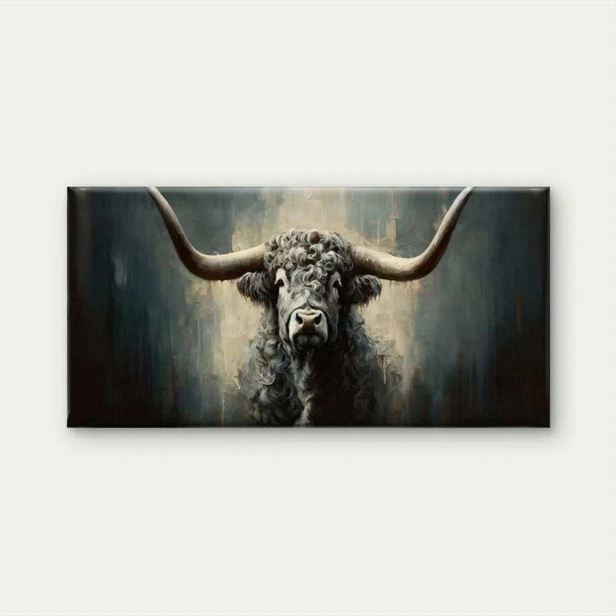 Farmhouse Highland Cow Wall Art Canvas Office Home Room Framed 120x60cm