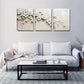 3pcs White Plum Blossom Metal Print Ready to Hang Art