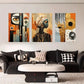 3pcs Vibrant Geometric & Floral Designs Metal Print Ready to Hang Art