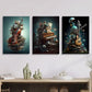 3pcs Vibrant Whimsical Abstract Music-Themed  Metal Print Ready to Hang Art