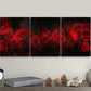 3pcs Featuring Gothic Red Roses Wall Art Set Canvas Framed 40x60cm - High Quality Print 100% Australian Made Wall Canvas Ready to Hang