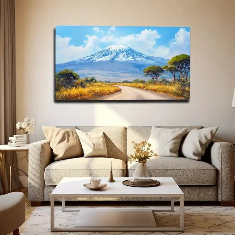 Large Kilimanjaro Wall Art Canvas Office Home Room Framed 80x45cm