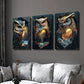 3pcs Mystical Fantasy Owl Guardian Portrait Wall Art Set Canvas Framed 40x60cm - High Quality Print 100% Australian Made Wall Canvas Ready to Hang