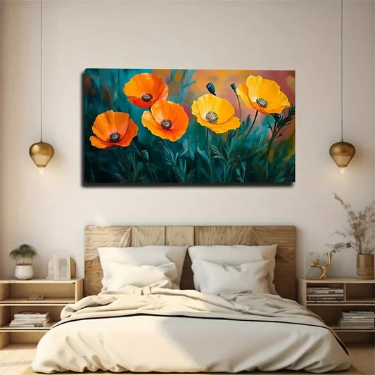 Bright And Beautiful Flowers Wall Art Canvas Office Home Room Framed 120x60cm