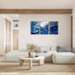 3pcs Blue Abstract Flowing Color Art Decoration Metal Print Ready to Hang Art