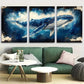 3pcs Humpback Whale Watercolor Metal Print Ready to Hang Art