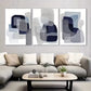 3pcs Blue and Grey Abstract Art Canvas Framed 40x60cm - High Quality Print 100% Australian Made Wall Canvas Ready to Hang