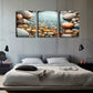 3pcs Oil Painting, Pebbles And Streams, Wall Art Set Canvas Framed 40x60cm - High Quality Print 100% Australian Made Wall Canvas Ready to Hang