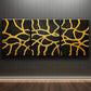 3pcs Abstract Black & Golden Lines Metal Print Ready to Hang Art