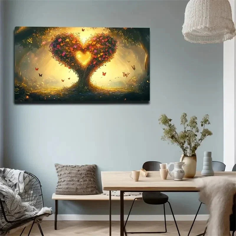 Uniquely Shaped Tree Modern Wall Art Canvas Office Home Room Framed 120x60cm