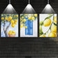 3pcs Lemon with Blue Window & Basket Metal Print Ready to Hang Art