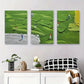 3pcs Modern Abstract Landscape with Colorful Golf Metal Print Ready to Hang Art