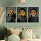 3pcs Retro-Inspired Neon with Glasses Design Metal Print Ready to Hang Art