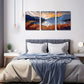 3pcs Cracked Sunrise Over a Mountain Lake Wall Art Set Canvas Framed 40x60cm - High Quality Print 100% Australian Made Wall Canvas Ready to Hang