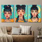 3pcs Space Tattoo Woman Anime Style Character Metal Print Ready to Hang Art
