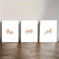 3pcs Minimalist Shiba Inu Yoga Canvas Art Prints Metal Print Ready to Hang Art
