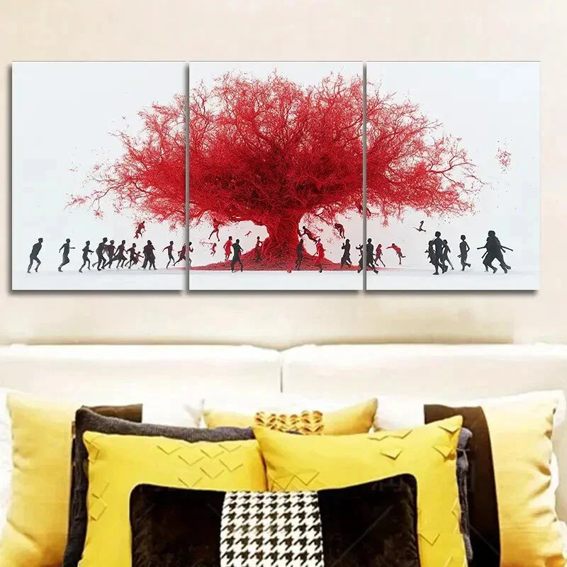 3pcs  Mangroves and people Art Painting Metal Print Ready to Hang Art