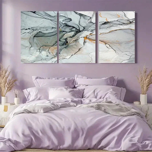 3pcs Abstract Marble Design Liquid Resin Stone Wall Art Set Canvas Framed 40x60cm - High Quality Print 100% Australian Made Wall Canvas Ready to Hang