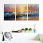 3pcs Sunset Ocean Beach Scenes Metal Print Ready to Hang Art