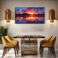 Sunset River Perfect Wall Art Canvas Office Home Room Framed 80x45cm