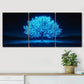 3pcs Vibrant Blue Foliage Tree Night Perfect Wall Art Set Canvas Framed 40x60cm - High Quality Print 100% Australian Made Wall Canvas Ready to Hang