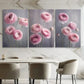 3pcs Pink Flower & White Green Branches Metal Print Ready to Hang Art