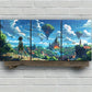 3pcs Fantasy Vibrant Nature and Castle Metal Print Ready to Hang Art
