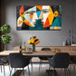 Modern Abstract Couple Vibrant Wall Art Canvas Office Home Room Framed 80x45cm