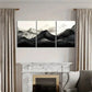 3pcs Minimalist Abstract Mountain Silhouette Metal Print Ready to Hang Art
