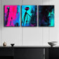 3pcs Modern Abstract Dark Colorful Perfect Wall Art Set Canvas Framed 40x60cm - High Quality Print 100% Australian Made Wall Canvas Ready to Hang