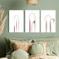3pcs Abstract Botanical Leaf Design Metal Print Ready to Hang Art