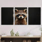 3pcs Modern Animal Theme Black and White Metal Print Ready to Hang Art