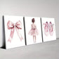 3pcs Elegant Dancer Shoes With Bows Wall Art Set Canvas Framed 40x60cm - High Quality Print 100% Australian Made Wall Canvas Ready to Hang
