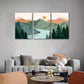 3pcs Boho Mountain Forest Abstract Lake Nature Metal Print Ready to Hang Art
