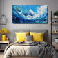 Vibrant Blue Wave Perfect Wall Art Canvas Office Home Room Framed 120x60cm