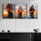 3pcs Sailboat at Sunset Decoration Sun Shine Wall Art Set Canvas Framed 40x60cm - High Quality Print 100% Australian Made Wall Canvas Ready to Hang