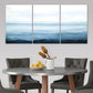 3pcs Coastal Mist Blue & White Metal Print Ready to Hang Art