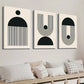 3pcs Black & Beige Abstract Geometric Wall Art Set Canvas Framed 40x60cm - High Quality Print 100% Australian Made Wall Canvas Ready to Hang