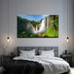 Mountain Waterfall Landscape Wall Art Canvas Office Home Room Framed 80x45cm