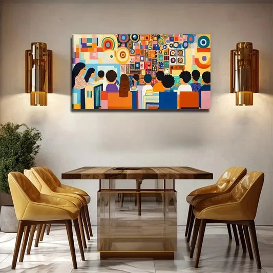 Vibrant Colorful Student Wall Art Canvas Office Home Room Framed 120x60cm