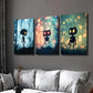 3pcs Fantasy Cute Robots in the Forest Wall Art Set Canvas Framed 40x60cm - High Quality Print 100% Australian Made Wall Canvas Ready to Hang