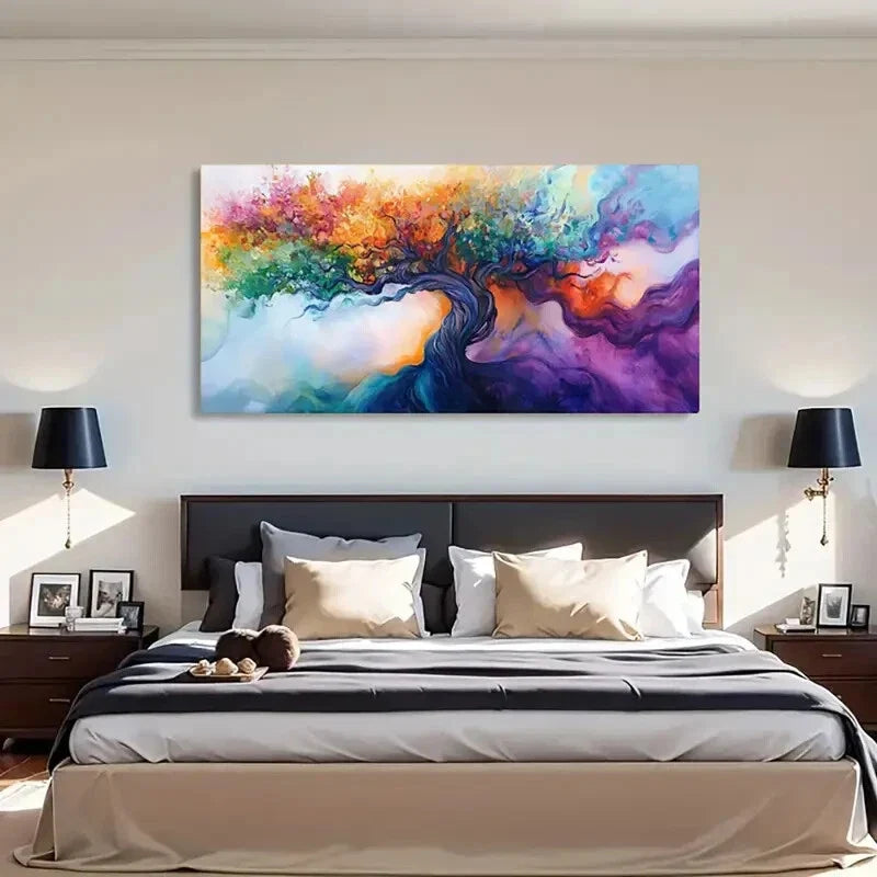 Modern Minimalist Abstract Tree Wall Art Canvas Office Home Room Framed 80x45cm