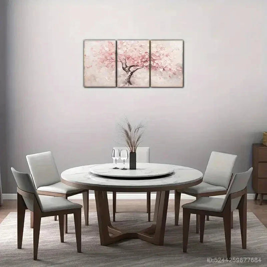 3pcs Blooming Cherry Tree Floral Style Posters Metal Print Ready to Hang Art