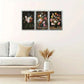 3pcs Jewel-Toned Moody Gothic Ambiance Neutral Metal Print Ready to Hang Art