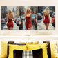 3pcs   The blonde woman in the red dress Wall Art Set Canvas Framed 40x60cm - High Quality Print 100% Australian Made Wall Canvas Ready to Hang