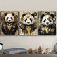 3pcs Cyberpunk panda Art Painting Metal Print Ready to Hang Art