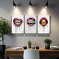 3pcs Abstract Lips with Bullet Money Dollars   Metal Print Ready to Hang Art
