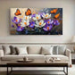 Purple Flowers Butterflies wall canvas office home room framed 120x60cm