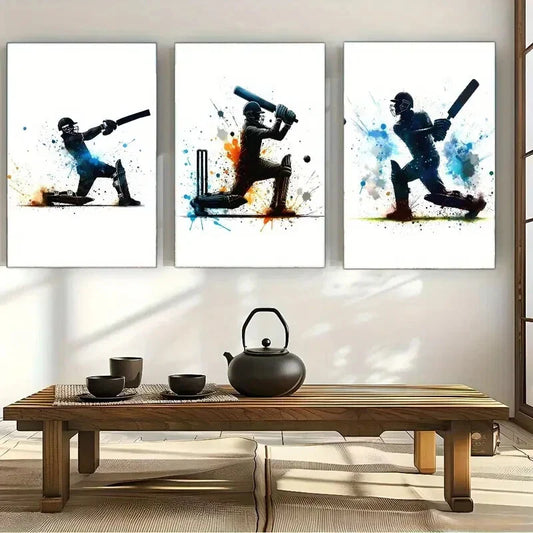 3pcs Sports Art Colorful Posters Dormitory Metal Print Ready to Hang Art
